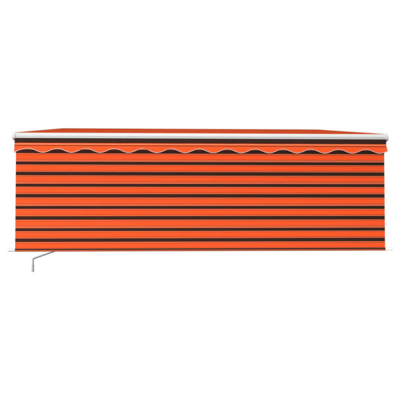 Markise Manuell Einziehbar mit Rollo 4,5x3 m Orange & Braun
