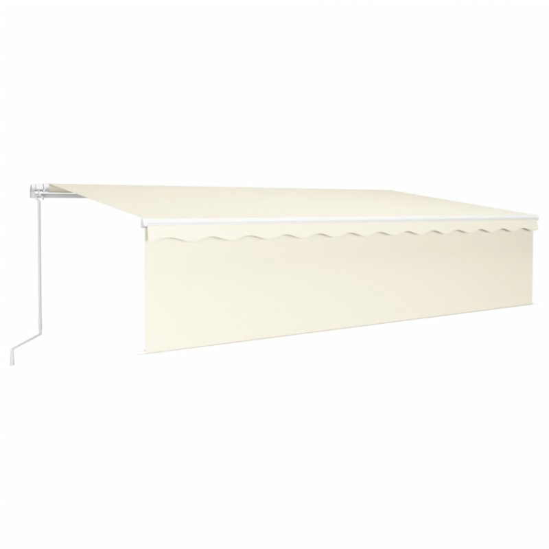 Markise Manuell Einziehbar mit Rollo 6x3 m Creme