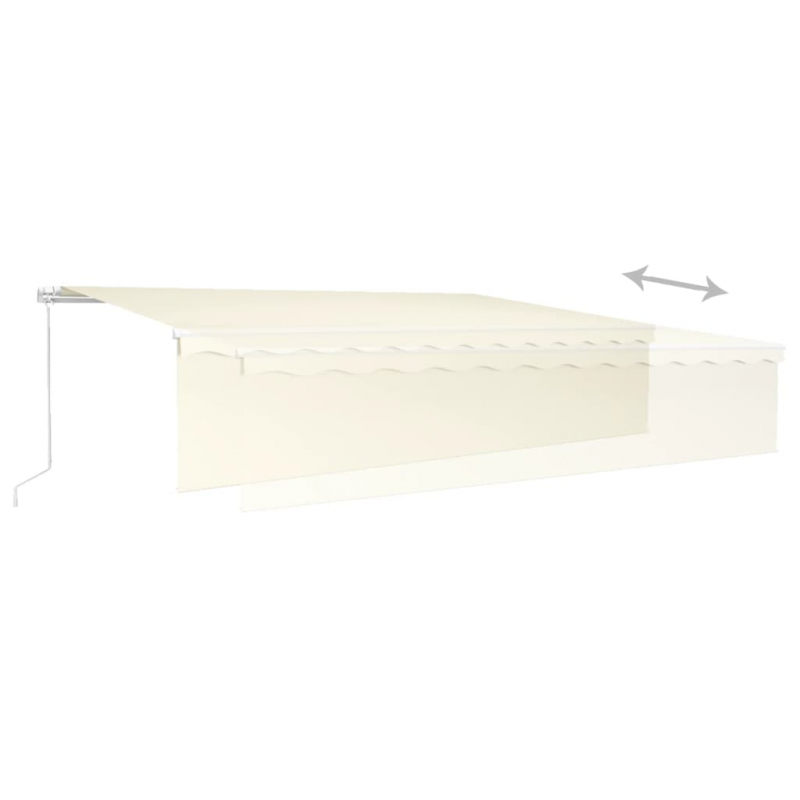 Markise Manuell Einziehbar mit Rollo 6x3 m Creme