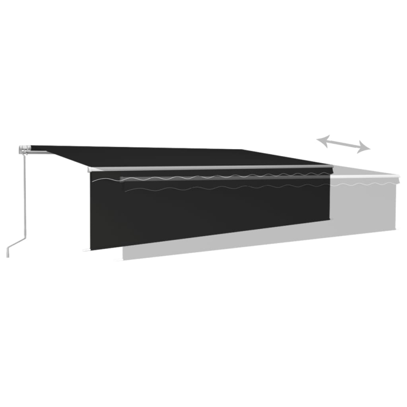 Markise Manuell Einziehbar mit Rollo 6x3 m Anthrazit