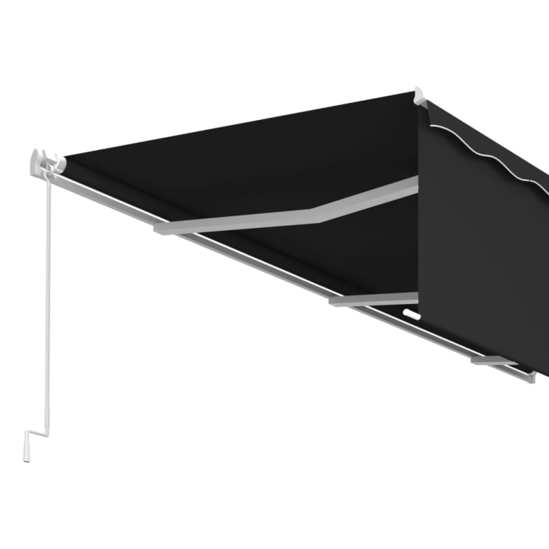 Markise Manuell Einziehbar mit Rollo 6x3 m Anthrazit