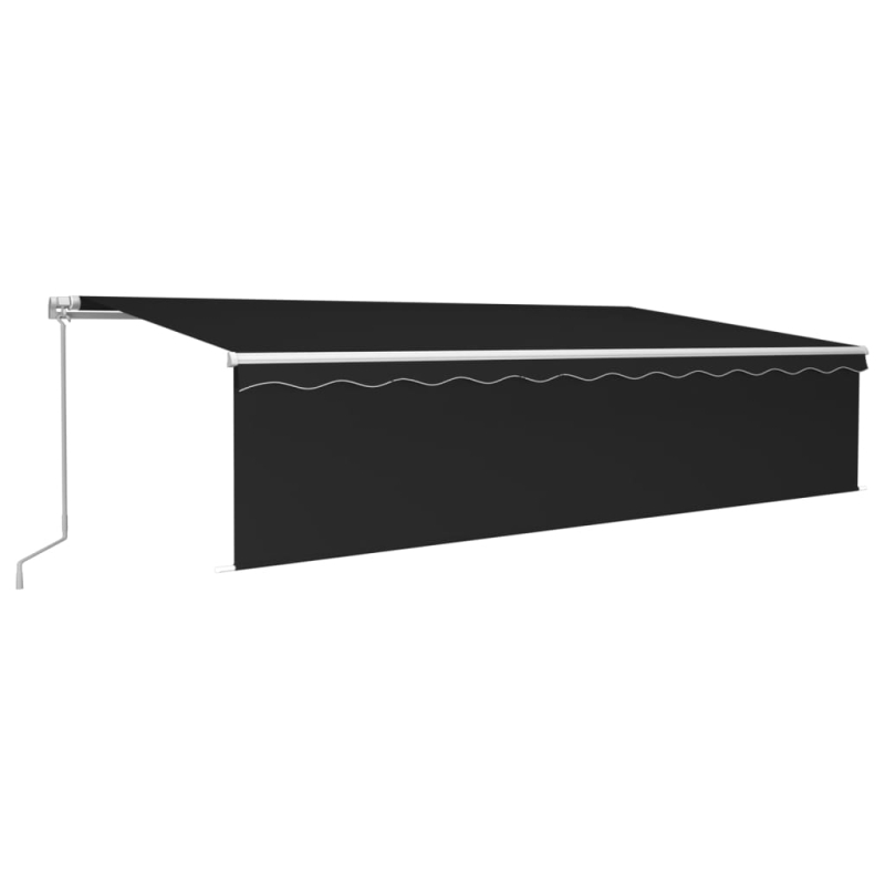 Markise Manuell Einziehbar mit Rollo & LED 6x3 m Anthrazit
