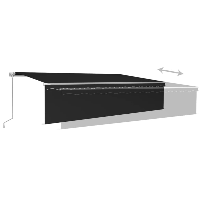 Markise Manuell Einziehbar mit Rollo & LED 6x3 m Anthrazit