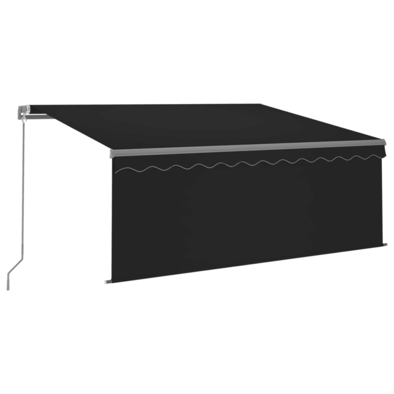 Markise Manuell Einziehbar mit Rollo 3,5x2,5 m Anthrazit