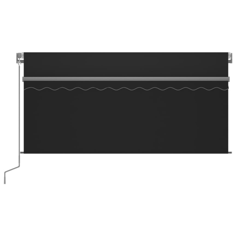 Markise Manuell Einziehbar mit Rollo 3,5x2,5 m Anthrazit