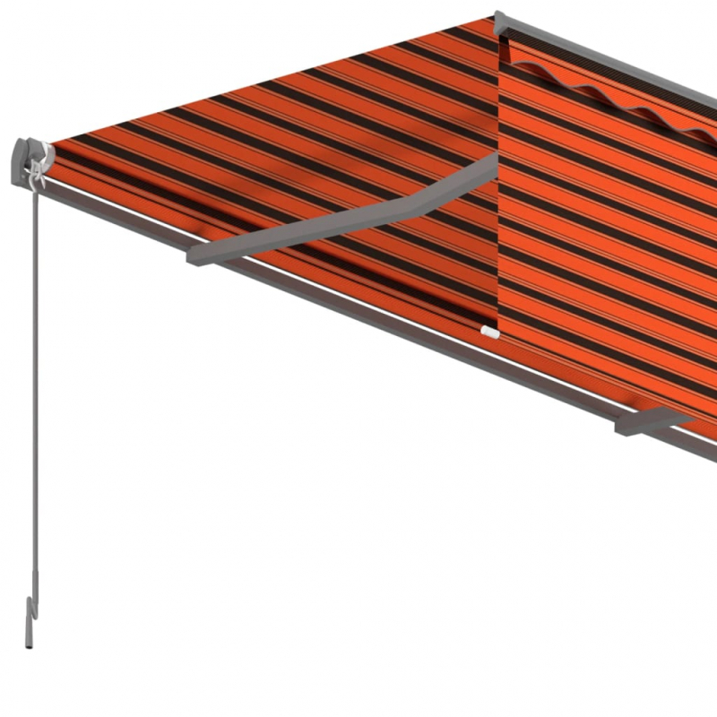 Markise Manuell Einziehbar mit Rollo 3,5x2,5 m Orange & Braun