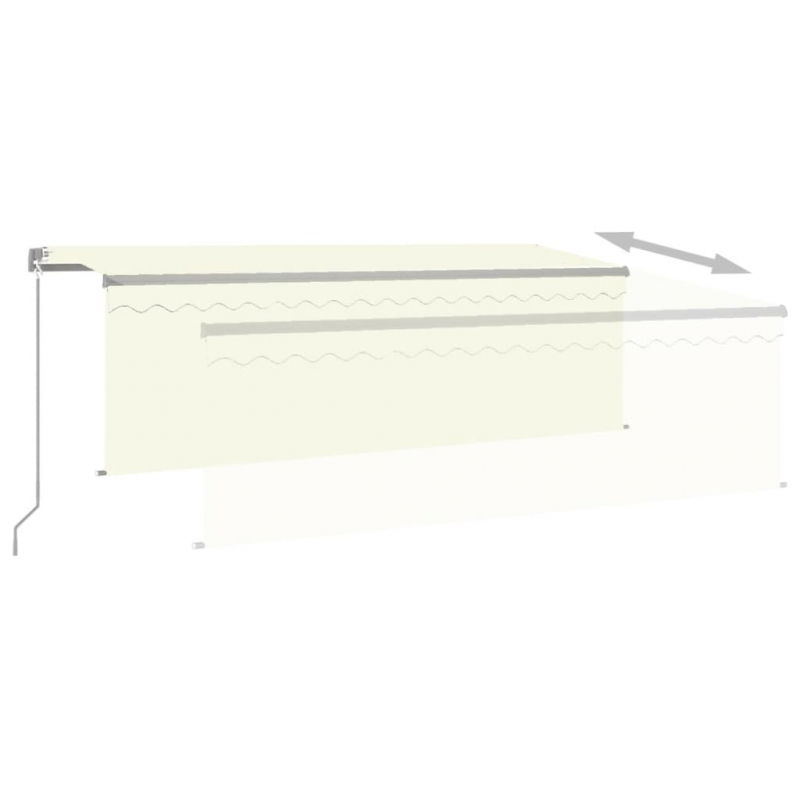 Markise Manuell Einziehbar mit Rollo 4x3 m Creme