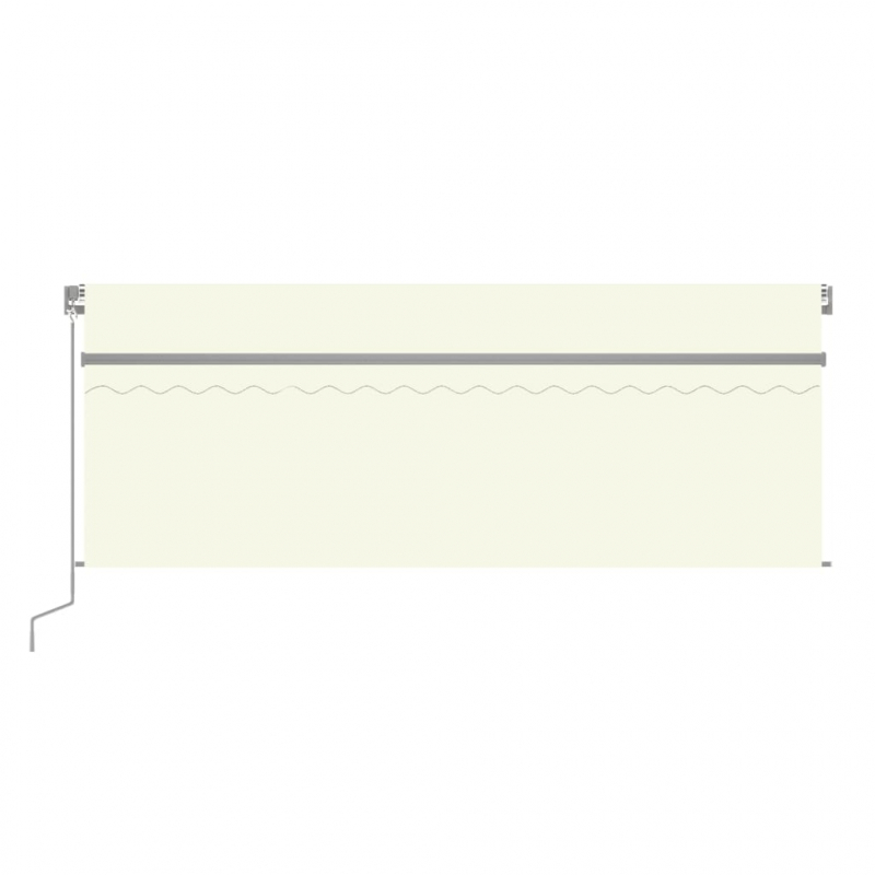 Markise Manuell Einziehbar mit Rollo & LED 4x3 m Creme