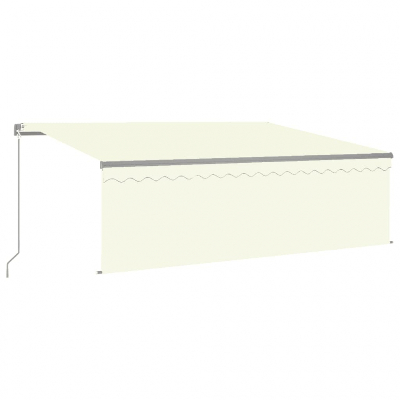 Markise Manuell Einziehbar mit Rollo 4,5x3 m Creme