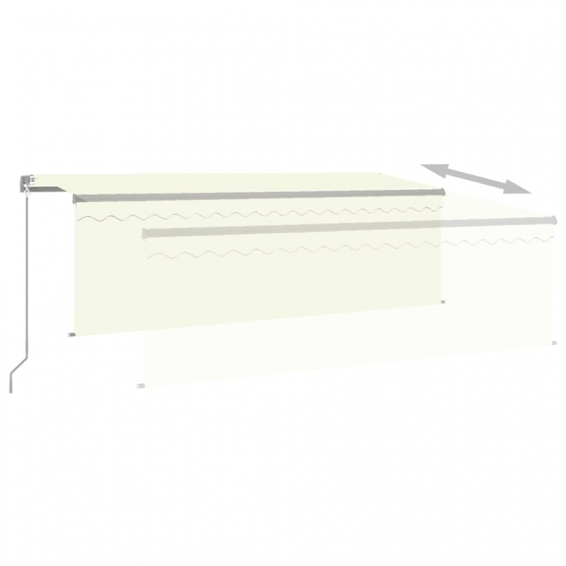 Markise Manuell Einziehbar mit Rollo 4,5x3 m Creme