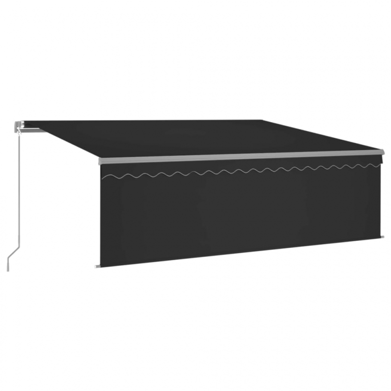 Markise Manuell Einziehbar mit Rollo 4,5x3 m Anthrazit