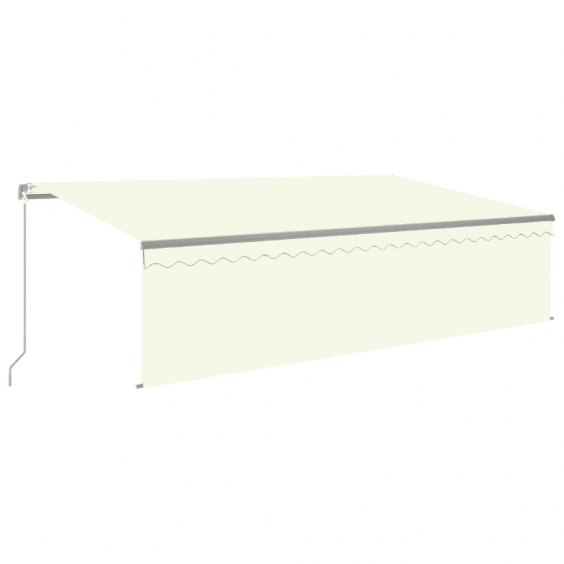 Markise Manuell Einziehbar mit Rollo 5x3 m Creme