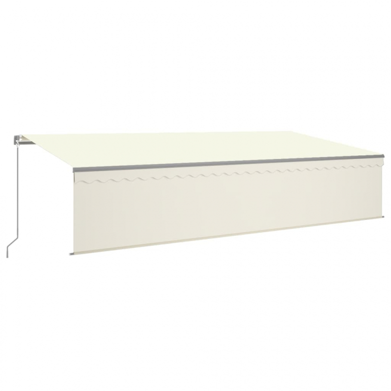 Markise Manuell Einziehbar mit Rollo 6x3 m Creme