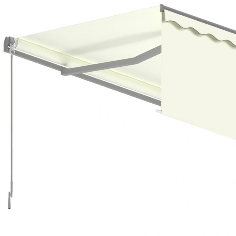 Markise Manuell Einziehbar mit Rollo 6x3 m Creme
