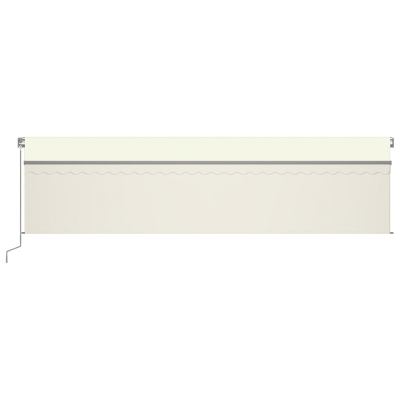 Markise Manuell Einziehbar mit Rollo & LED 6x3 m Creme