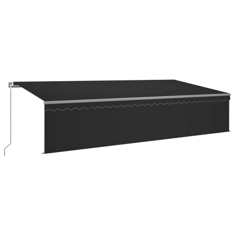 Markise Manuell Einziehbar mit Rollo & LED 6x3 m Anthrazit