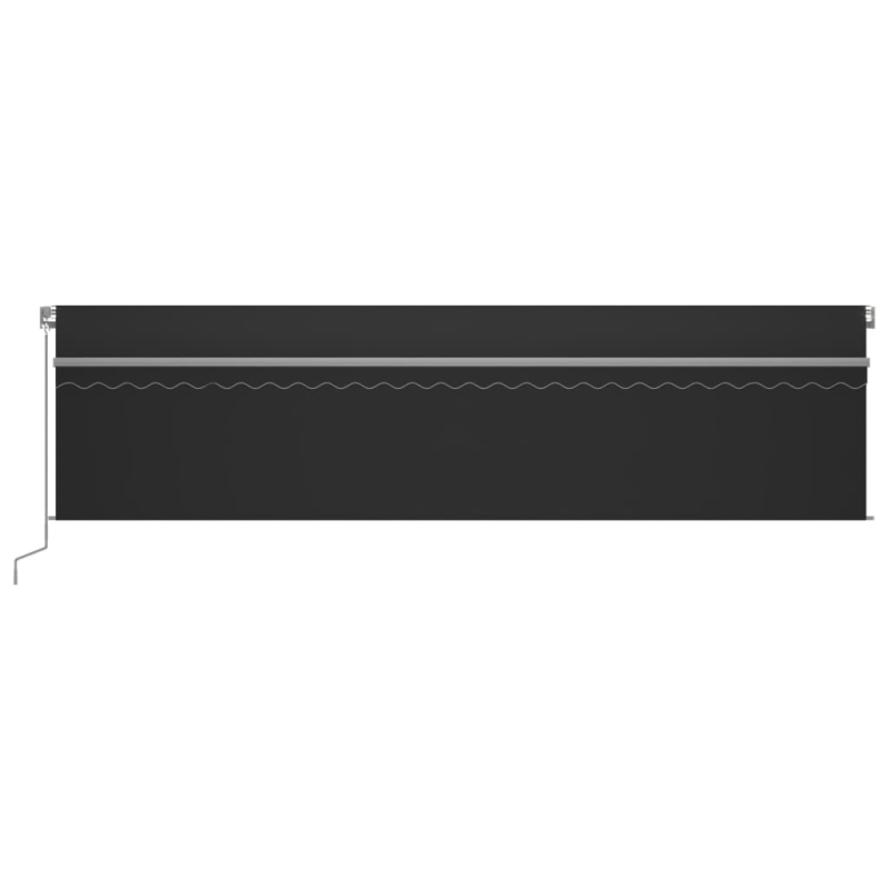 Markise Manuell Einziehbar mit Rollo & LED 6x3 m Anthrazit