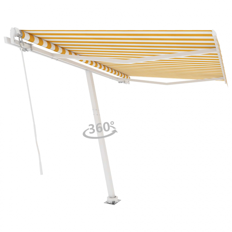 Standmarkise Manuell Einziehbar 350x250 cm Gelb/Weiß