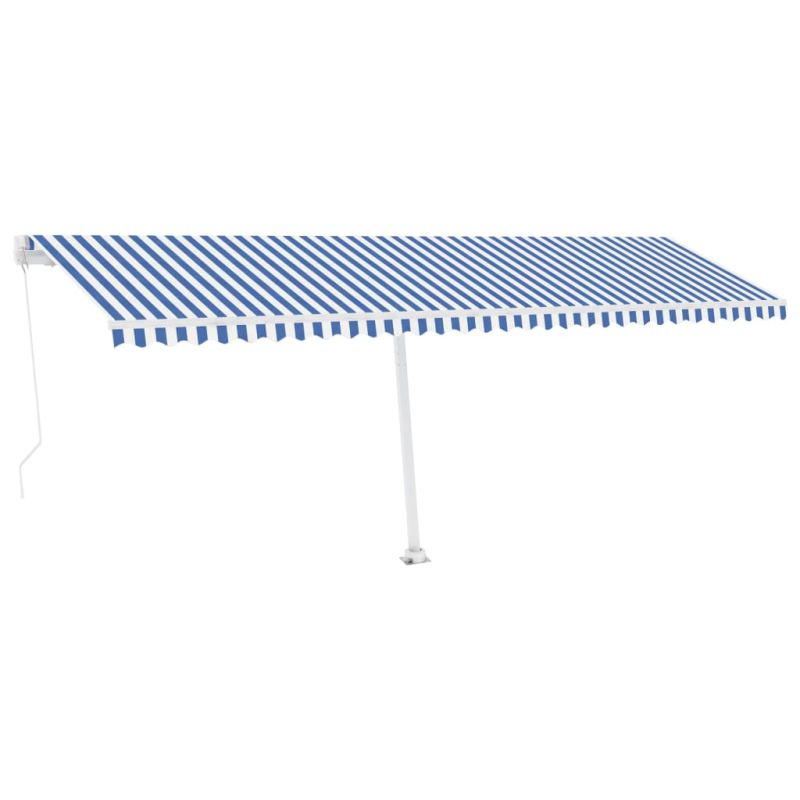 Standmarkise Manuell Einziehbar 600x350 cm Blau/Weiß