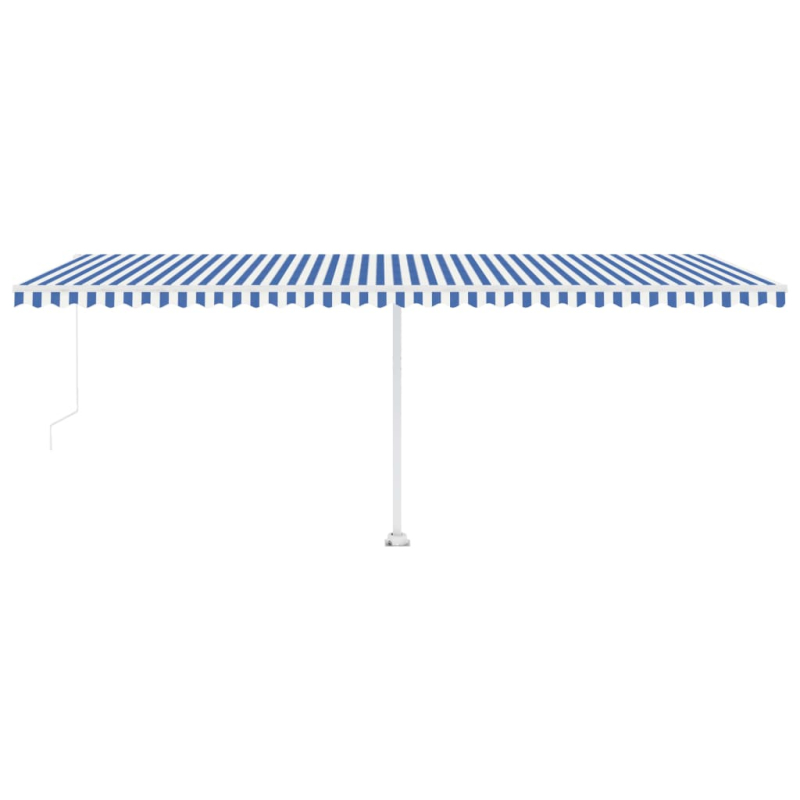 Standmarkise Manuell Einziehbar 600x350 cm Blau/Weiß