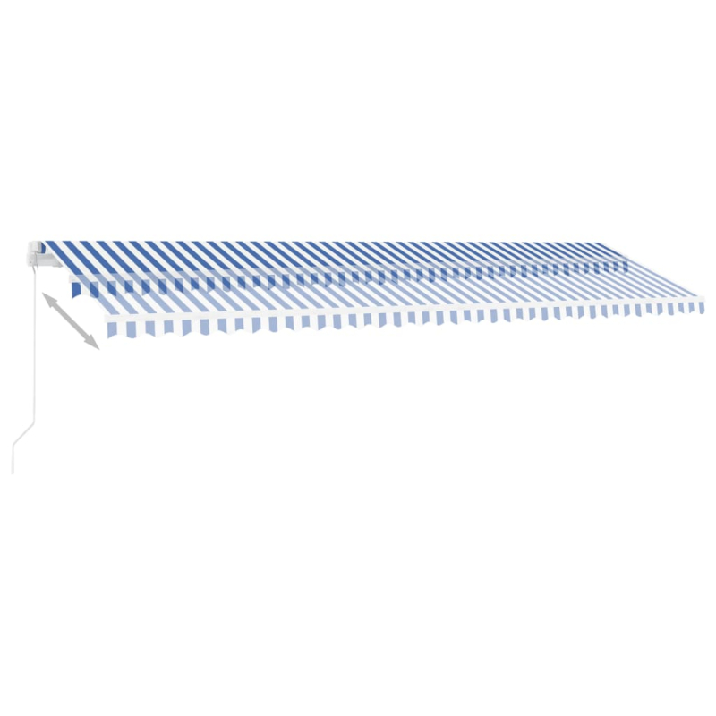 Standmarkise Manuell Einziehbar 600x350 cm Blau/Weiß