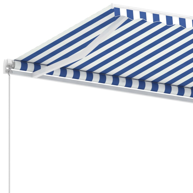Standmarkise Manuell Einziehbar 600x350 cm Blau/Weiß