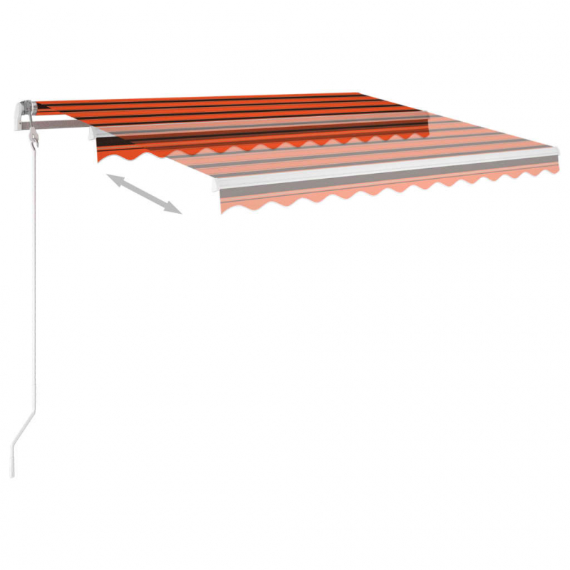 Markise Manuell Einziehbar mit LED 300x250 cm Orange und Braun