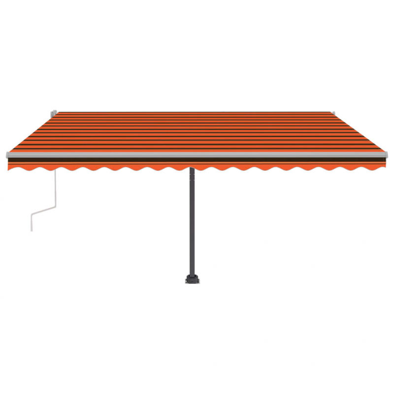 Standmarkise Manuell Einziehbar 450x300 cm Orange/Braun