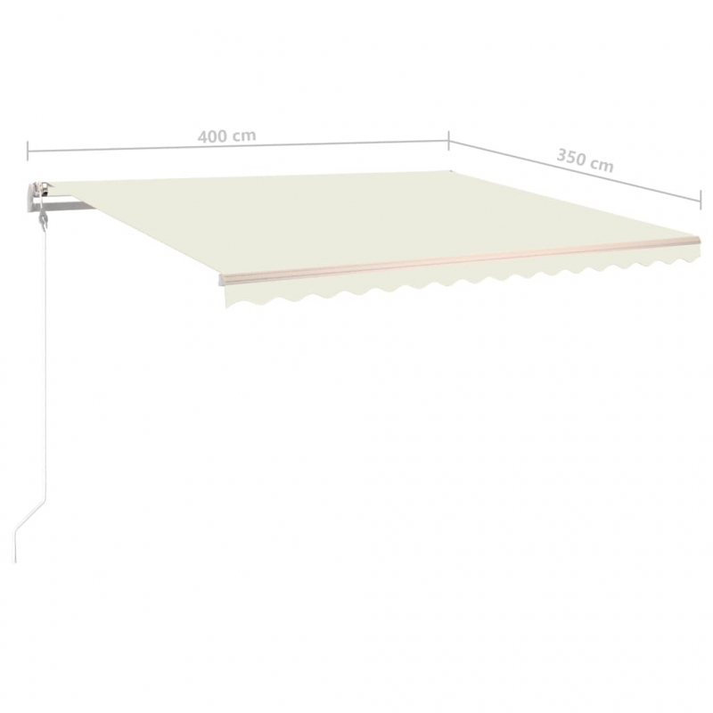 Markise Manuell Einziehbar mit LED 4x3,5 m Creme