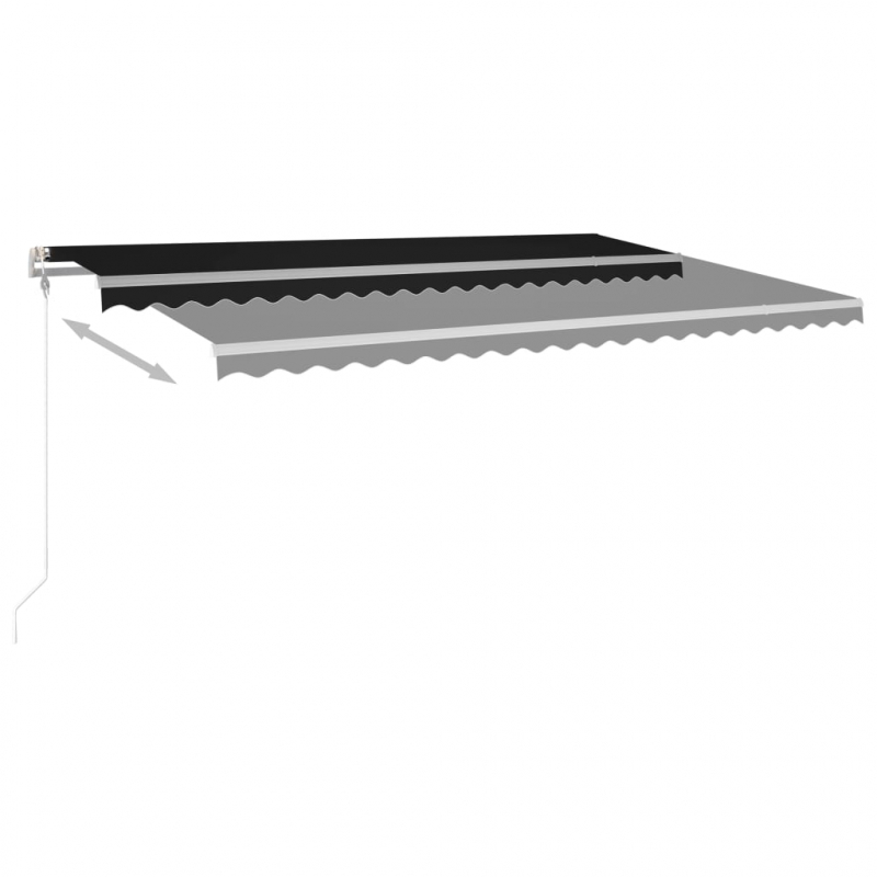 Markise Manuell Einziehbar mit LED 5x3,5 m Anthrazit