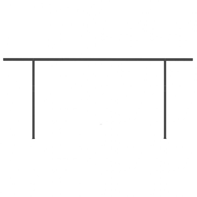 Markise Manuell Einziehbar mit Pfosten 6x3 m Creme