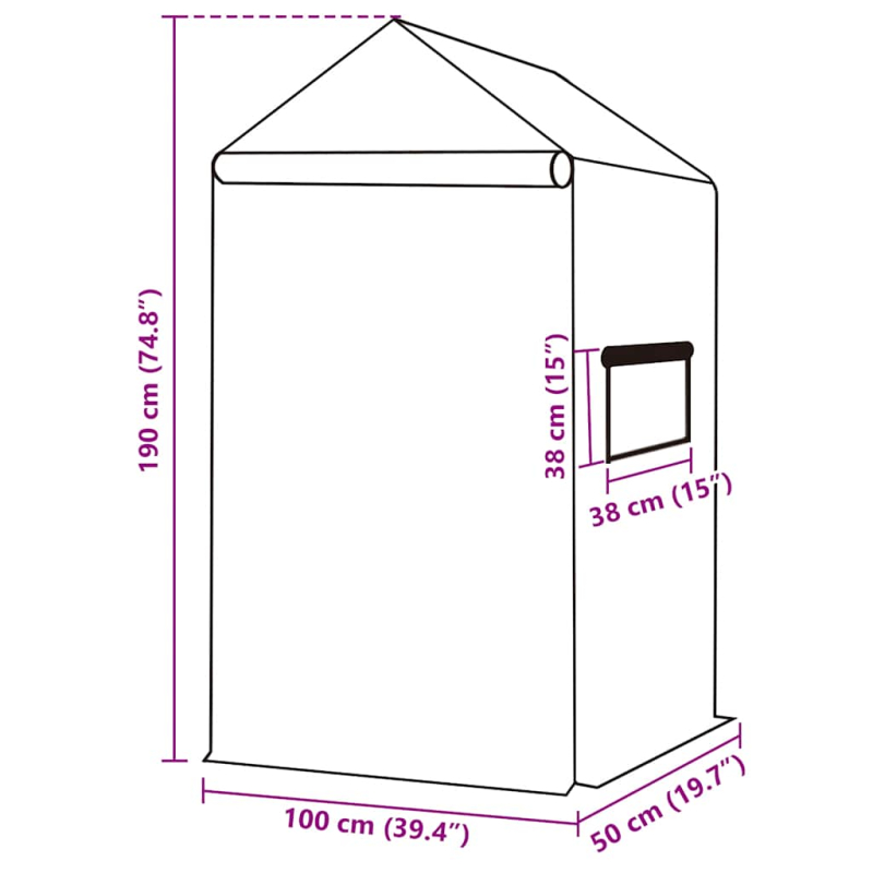 Ersatzabdeckung für Gewächshaus (0,5 m²) 50x100x190 cm Grün