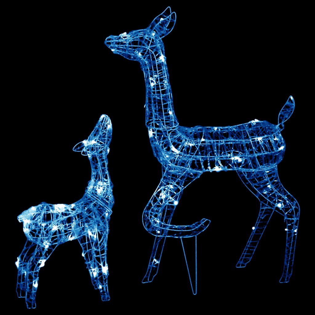 LED-Rentier-Familie Weihnachtsdeko Acryl 160 LED Blau