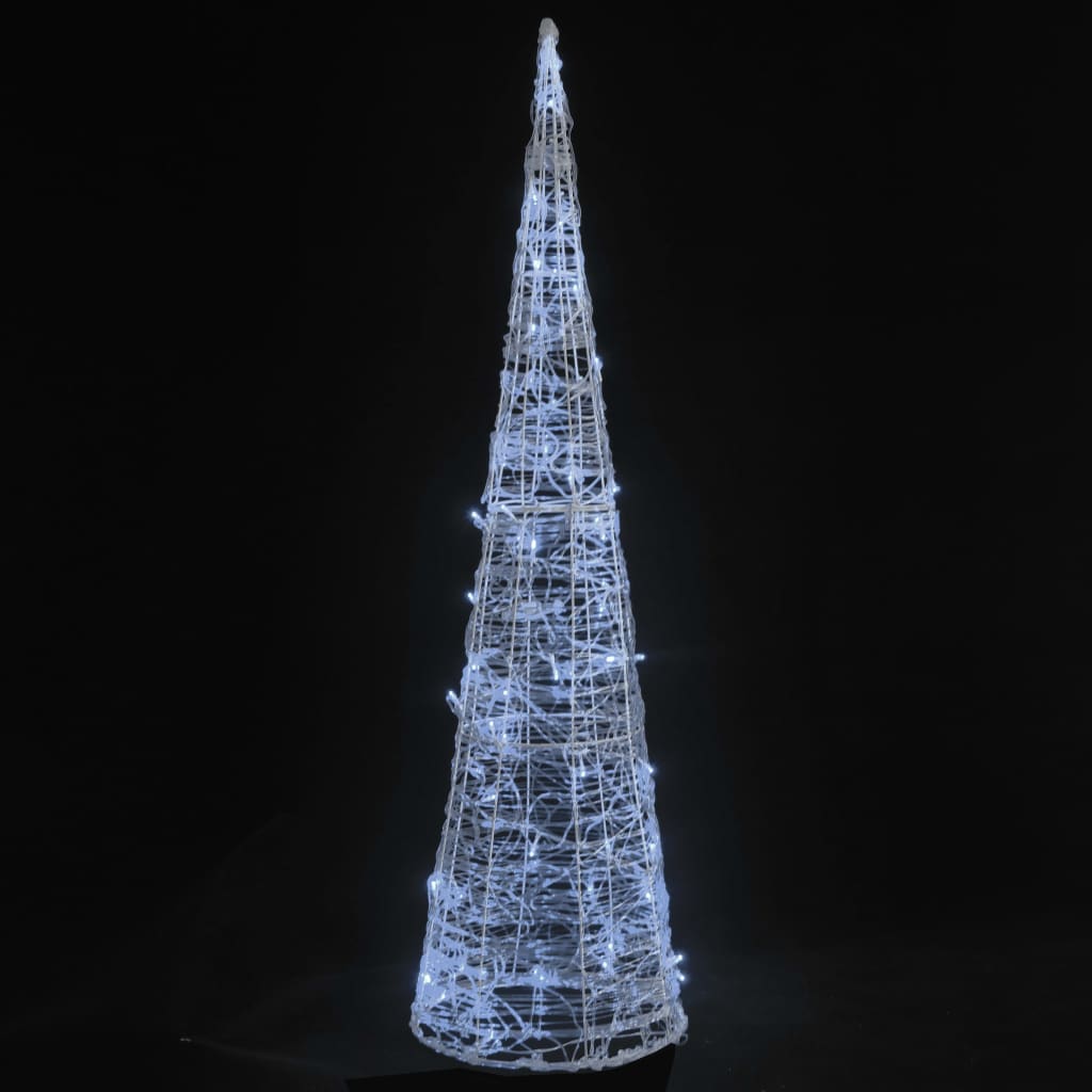 LED-Kegel Acryl Weihnachtsdeko Pyramide Kaltweiß 90 cm