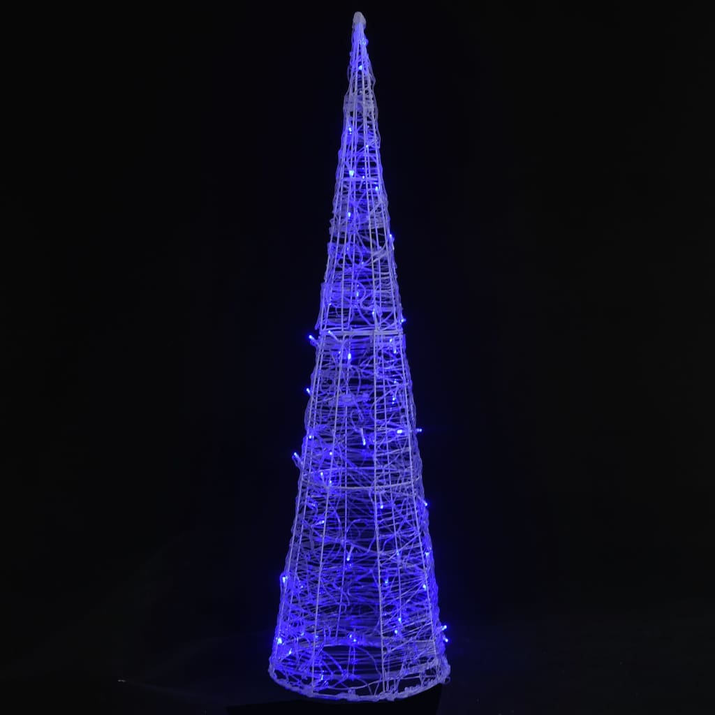 LED-Kegel Acryl Weihnachtsdeko Pyramide Blau 90 cm