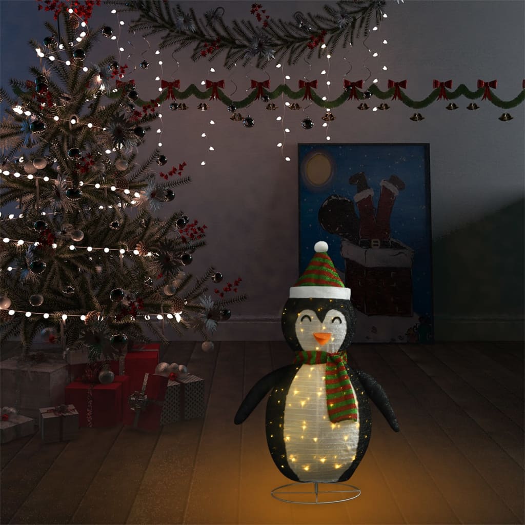 Weihnachtsdekoration Pinguin-Figur LED Luxus-Gewebe 60 cm