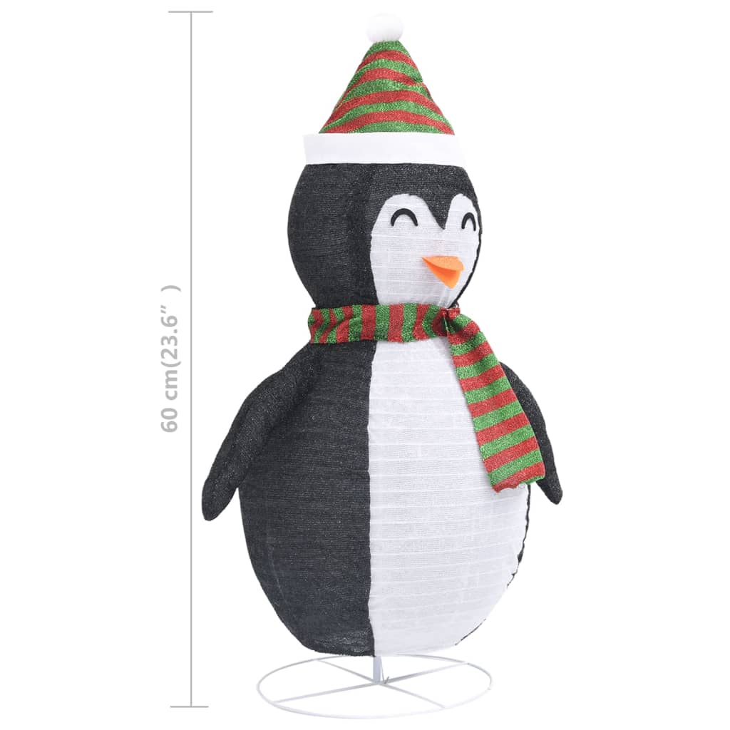 Weihnachtsdekoration Pinguin-Figur LED Luxus-Gewebe 60 cm