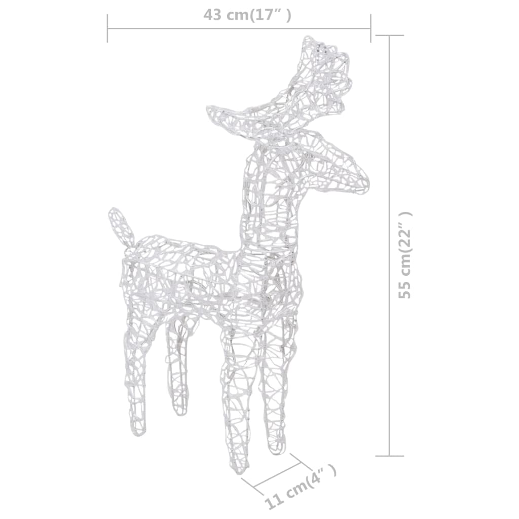 Weihnachtsdekoration Rentiere & Schlitten 280x28x55 cm Acryl