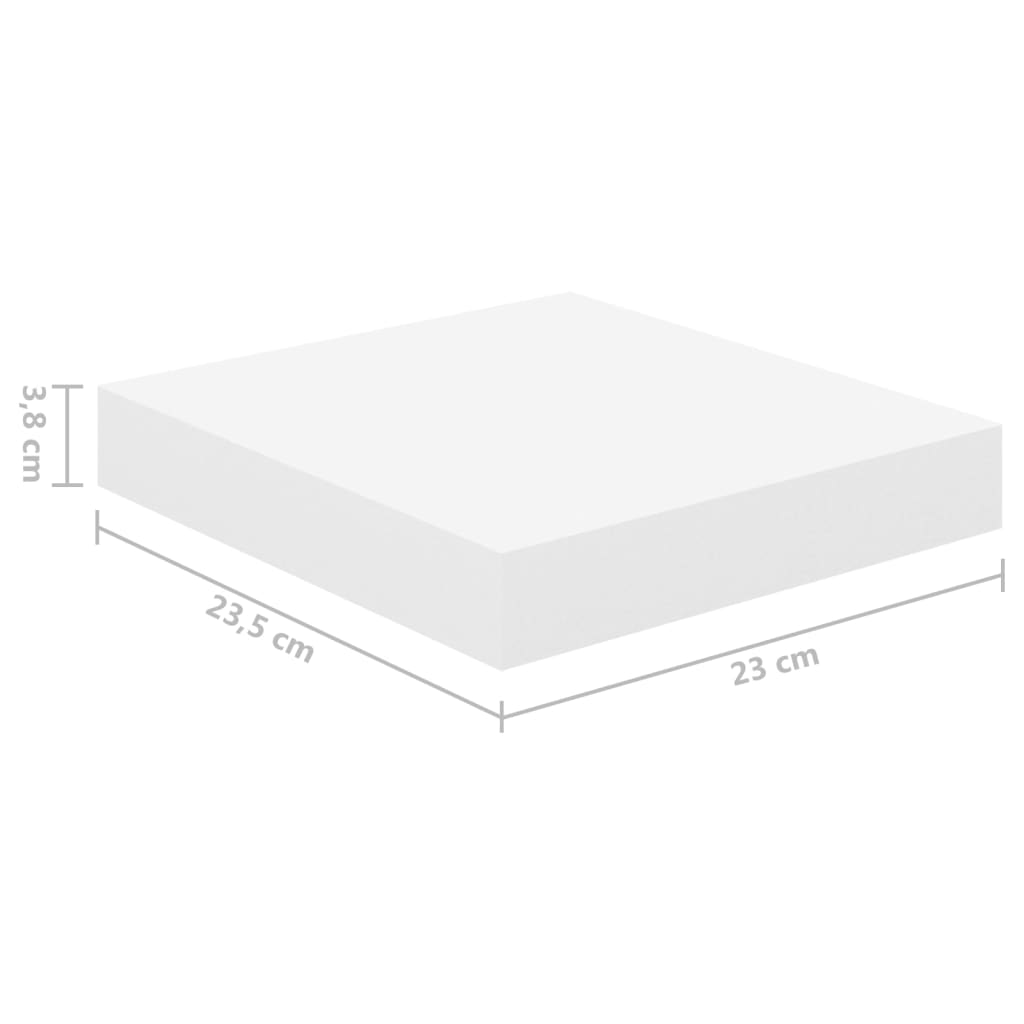 Schweberegale 4 Stk. Eichen-Optik und Weiß 23x23,5x3,8 cm MDF