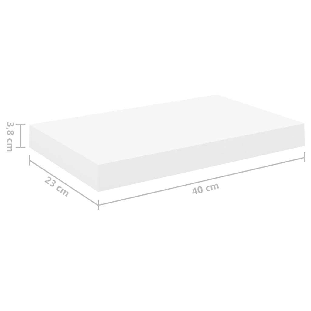 Schweberegal Eichenoptik und Weiß 40x23x3,8 cm MDF