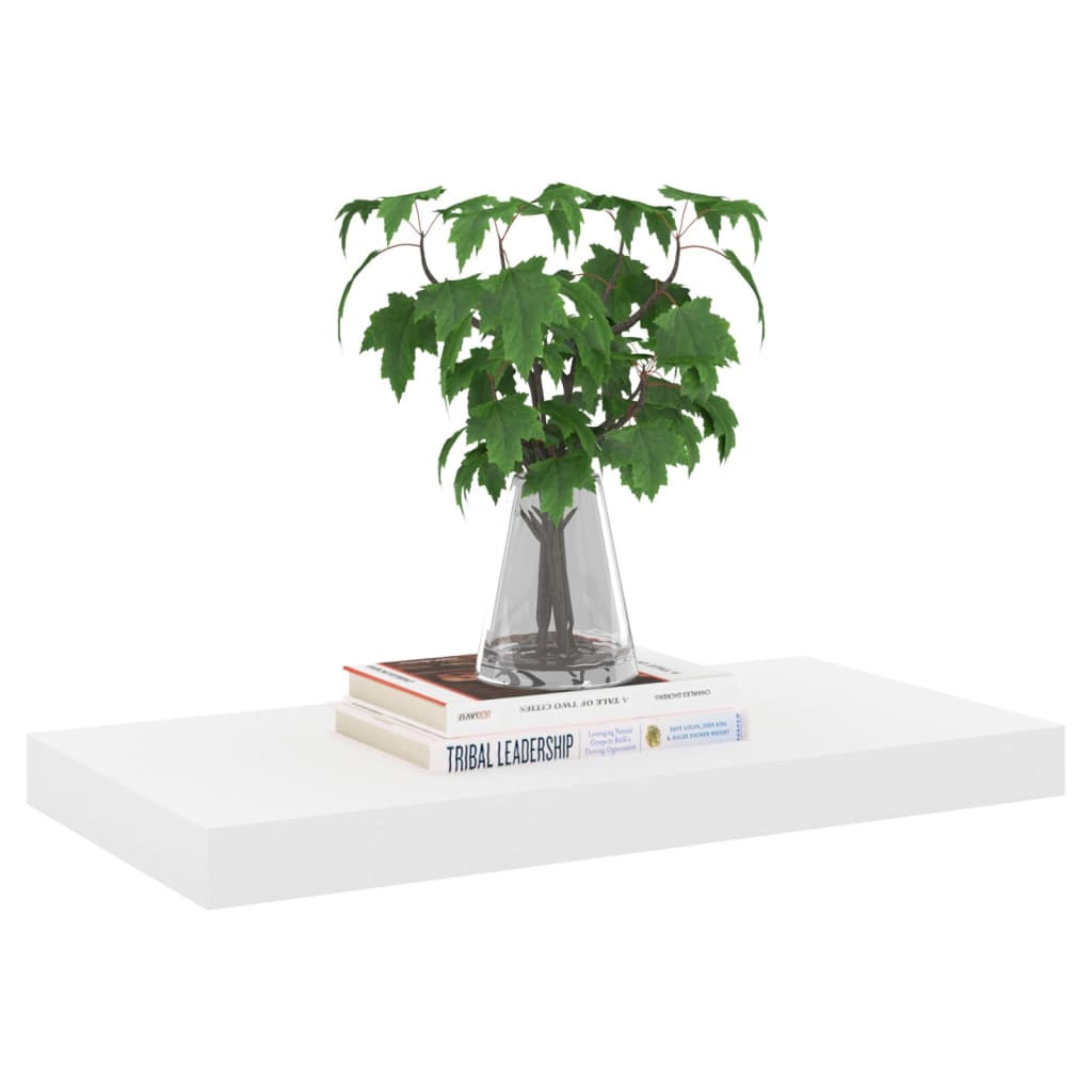 Schweberegal Eichen-Optik und Weiß 50x23x3,8 cm MDF
