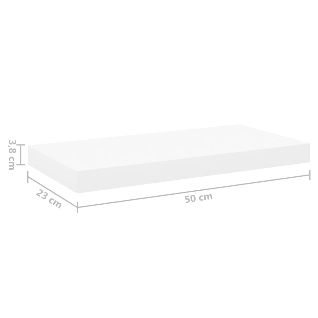 Schweberegal Eichen-Optik und Weiß 50x23x3,8 cm MDF
