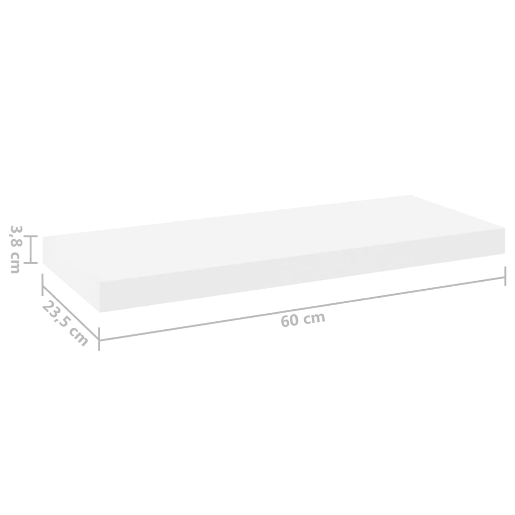 Schweberegal Eichen-Optik und Weiß 60x23,5x3,8 cm MDF