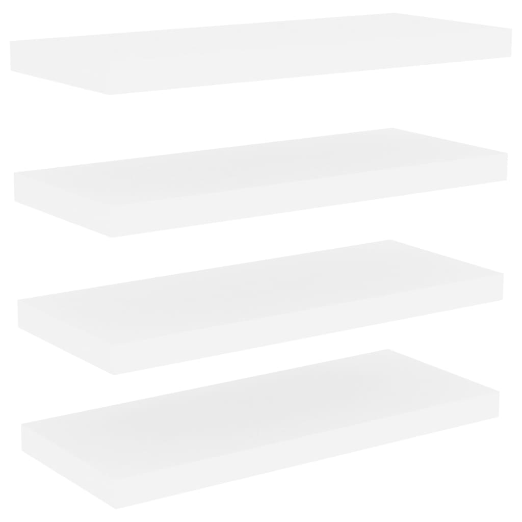 Schweberegale 4 Stk. Eichen-Optik und Weiß 60x23,5x3,8 cm MDF