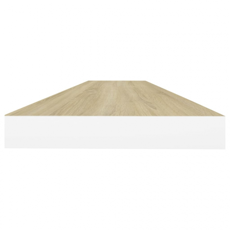 Schweberegale 4 Stk. Eiche und Weiß 90x23,5x3,8 cm MDF