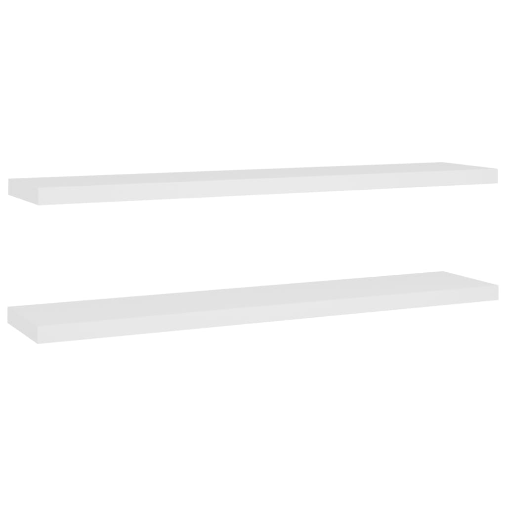 Schweberegale 2 Stk. Eichen-Optik und Weiß 120x23,5x3,8 cm MDF