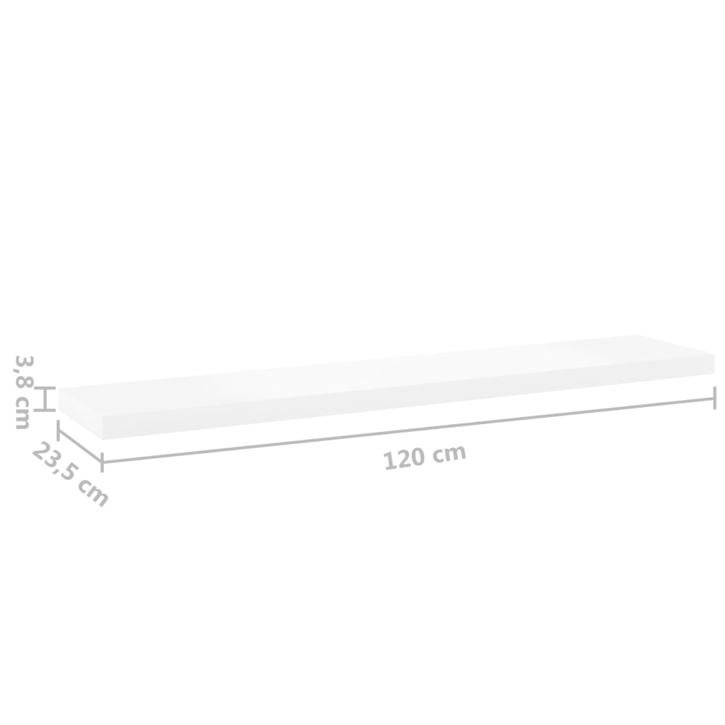 Schweberegale 2 Stk. Eichen-Optik und Weiß 120x23,5x3,8 cm MDF