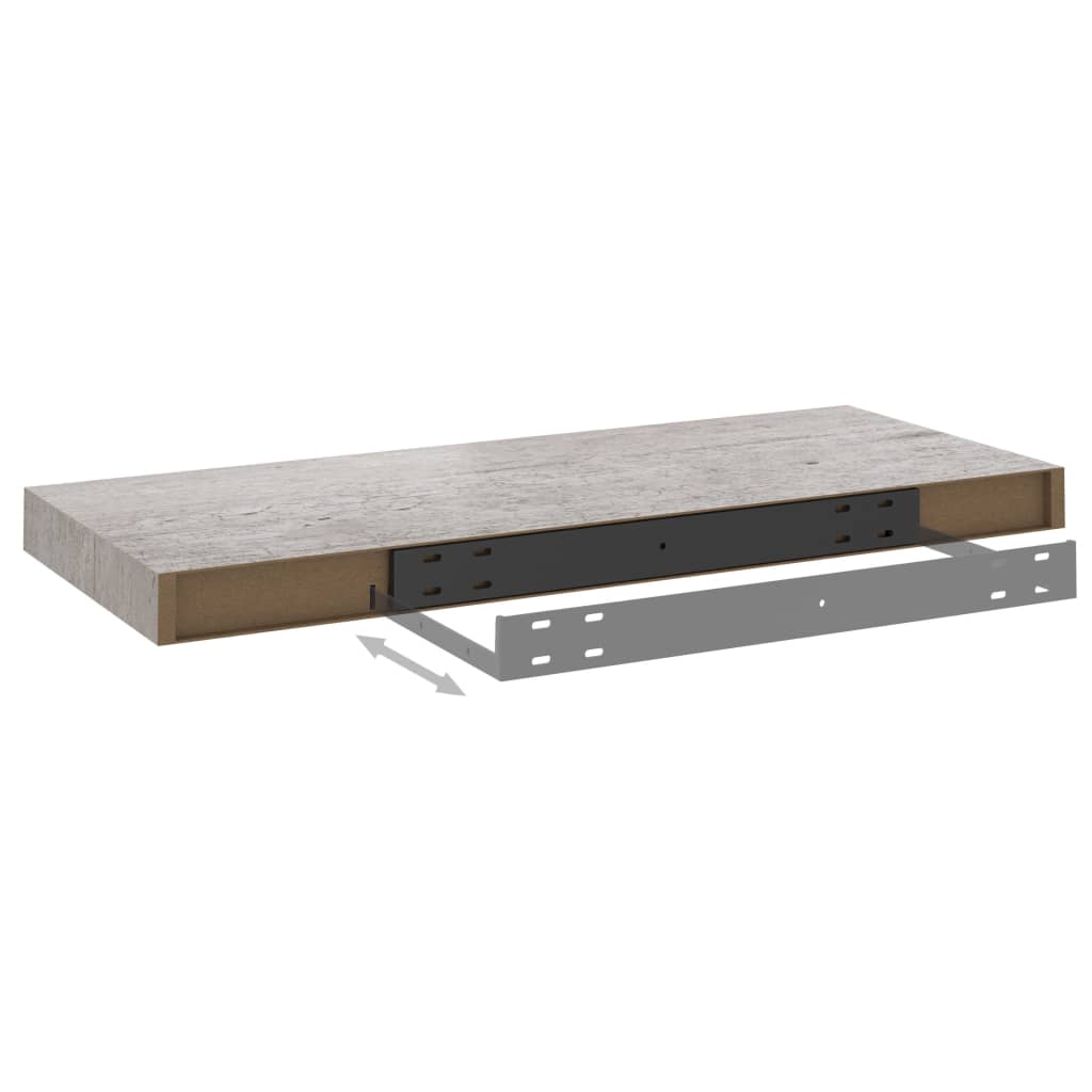 Schweberegal Betongrau 60x23,5x3,8 cm MDF