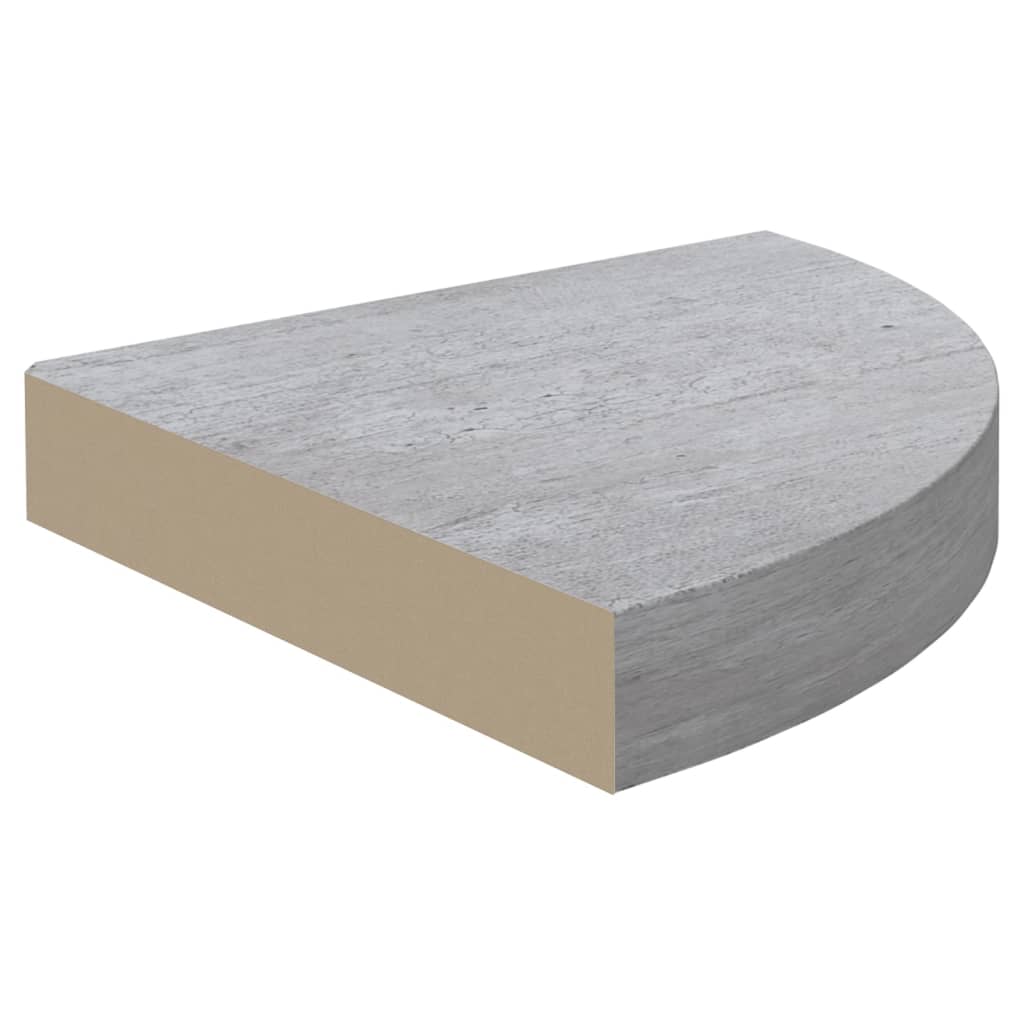 Eck-Schweberegal Betongrau 25x25x3,8 cm MDF