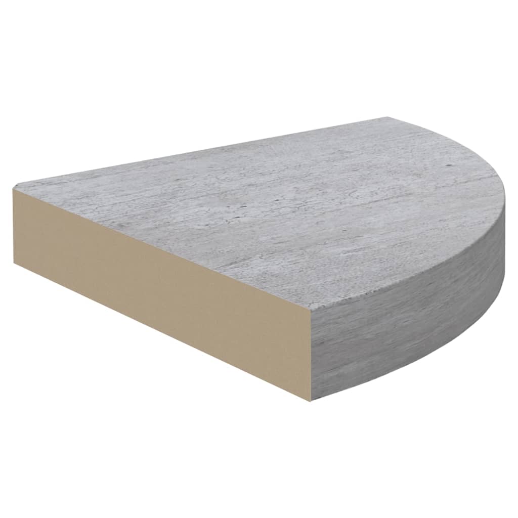 Eck-Schweberegale 2 Stk. Betongrau 25x25x3,8 cm MDF